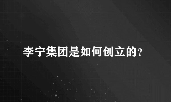 李宁集团是如何创立的？