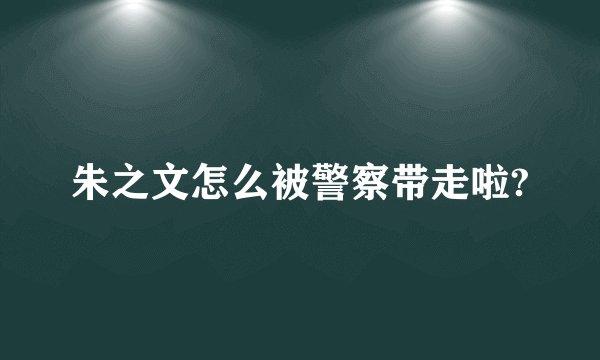 朱之文怎么被警察带走啦?