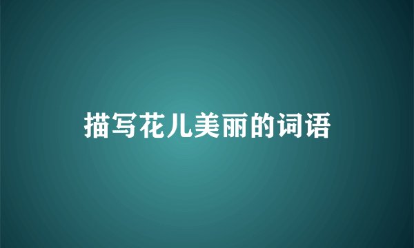 描写花儿美丽的词语