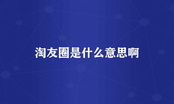 淘友圈是什么意思啊