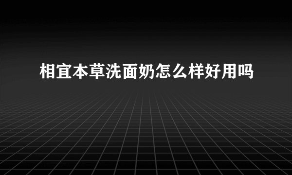 相宜本草洗面奶怎么样好用吗