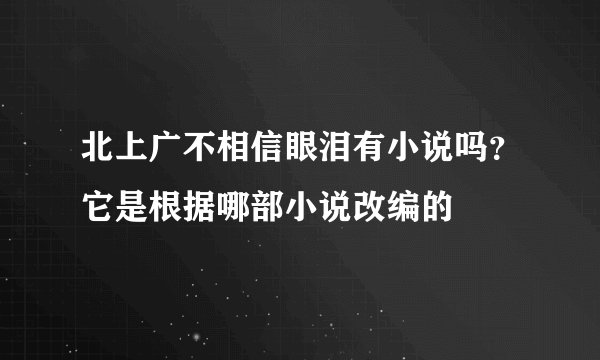 北上广不相信眼泪有小说吗？它是根据哪部小说改编的