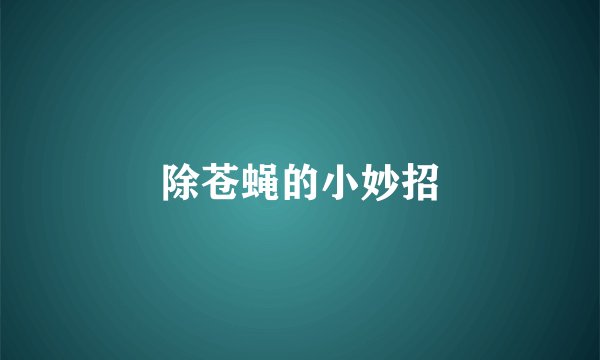 除苍蝇的小妙招