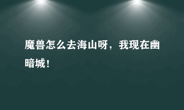 魔兽怎么去海山呀，我现在幽暗城！