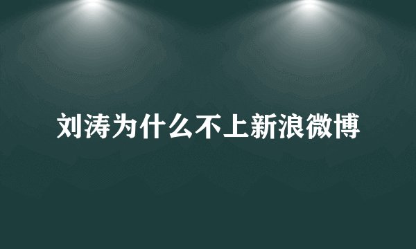 刘涛为什么不上新浪微博