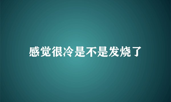 感觉很冷是不是发烧了