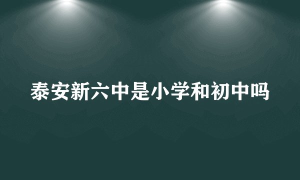 泰安新六中是小学和初中吗