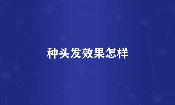 种头发效果怎样