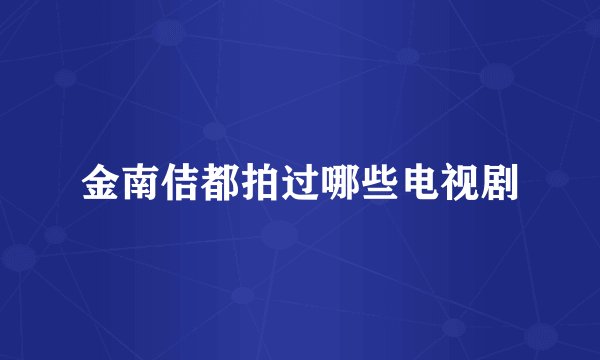 金南佶都拍过哪些电视剧