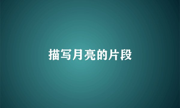描写月亮的片段