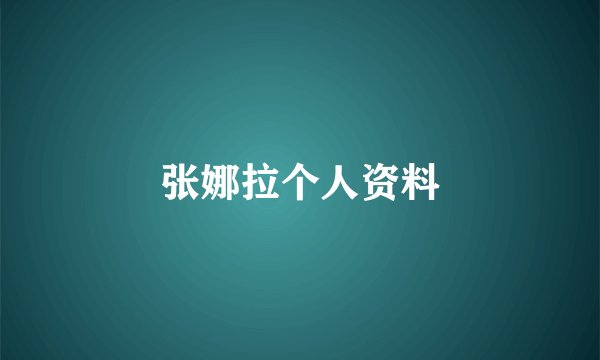 张娜拉个人资料
