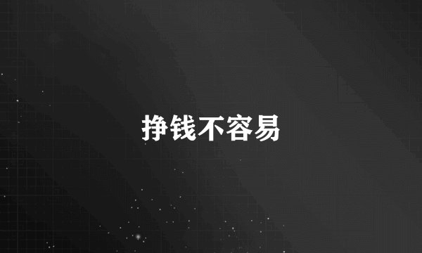 挣钱不容易
