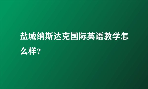 盐城纳斯达克国际英语教学怎么样？