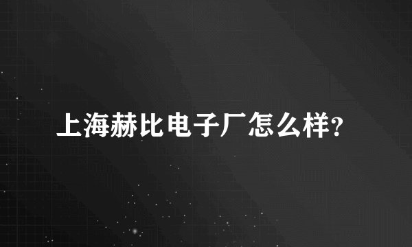上海赫比电子厂怎么样？