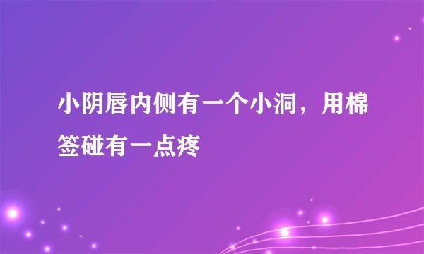 小阴唇内侧有一个小洞，用棉签碰有一点疼