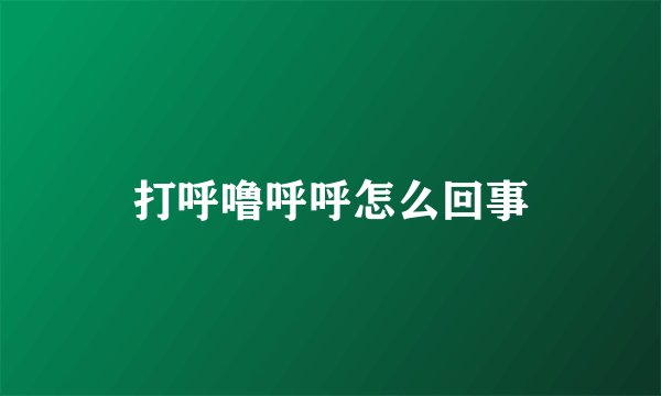 打呼噜呼呼怎么回事