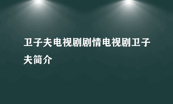卫子夫电视剧剧情电视剧卫子夫简介