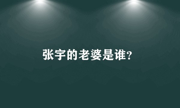 张宇的老婆是谁？