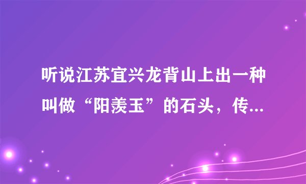 听说江苏宜兴龙背山上出一种叫做“阳羡玉”的石头，传说西晋的周处用过此玉雕琢成的杯子，求此传说文本。