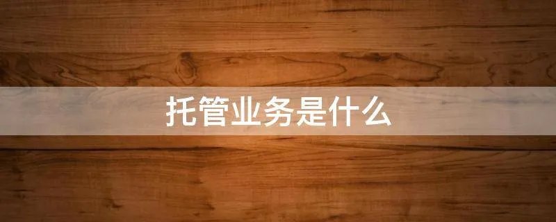 托管业务是什么