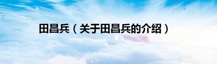 田昌兵（关于田昌兵的介绍）