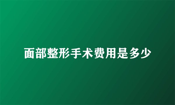 面部整形手术费用是多少