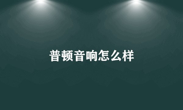 普顿音响怎么样