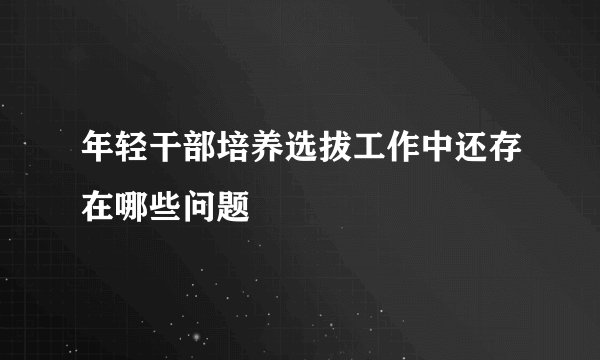 年轻干部培养选拔工作中还存在哪些问题