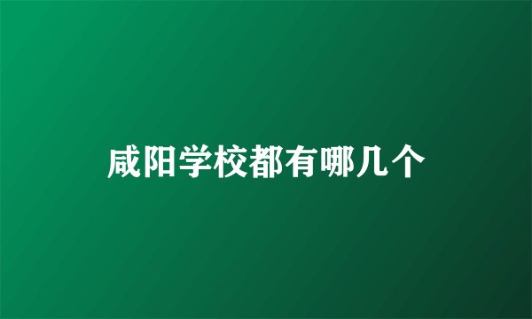 咸阳学校都有哪几个