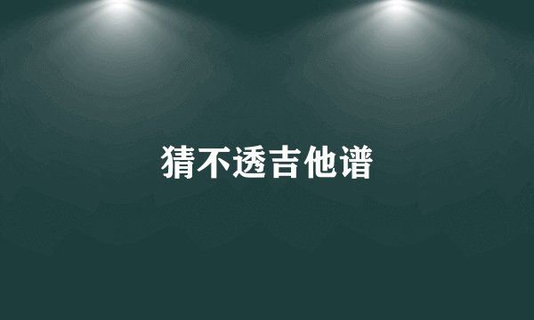 猜不透吉他谱