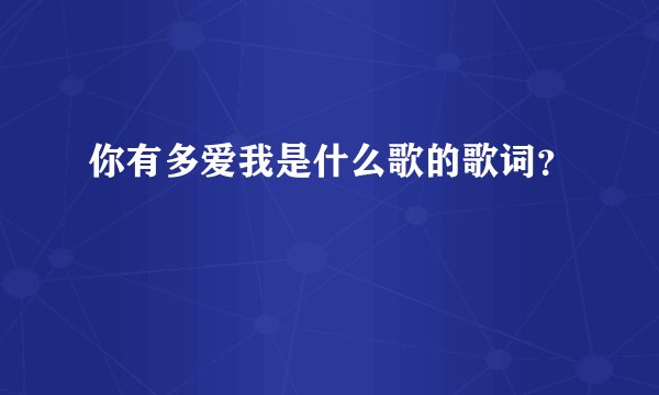 你有多爱我是什么歌的歌词?