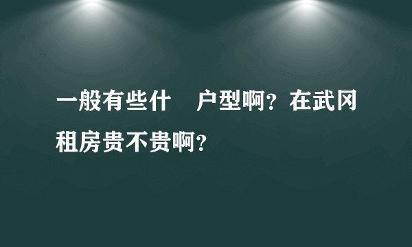 一般有些什麼户型啊？在武冈租房贵不贵啊？