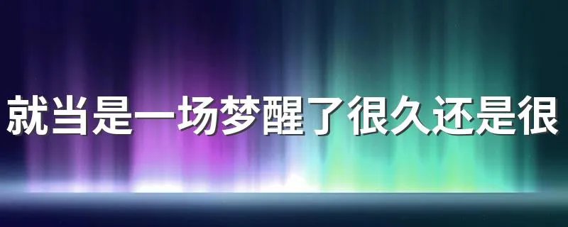 就当是一场梦醒了很久还是很感动 是哪首歌的歌词