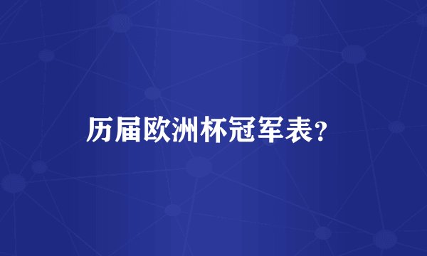 历届欧洲杯冠军表？