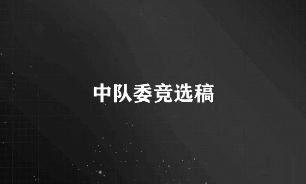 中队委竞选稿