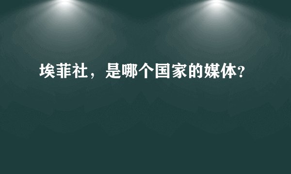 埃菲社，是哪个国家的媒体？
