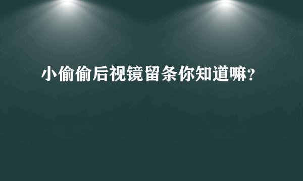 小偷偷后视镜留条你知道嘛？