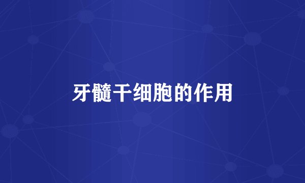 牙髓干细胞的作用