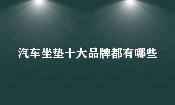 汽车坐垫十大品牌都有哪些