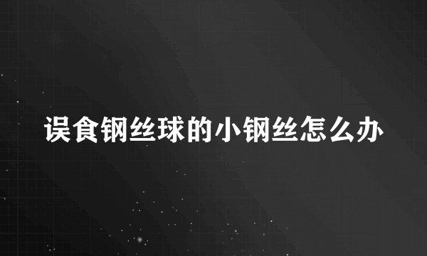 误食钢丝球的小钢丝怎么办