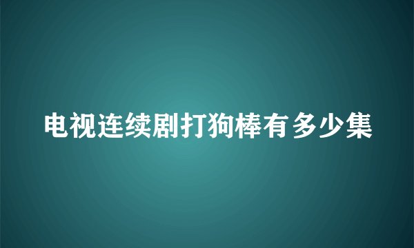 电视连续剧打狗棒有多少集