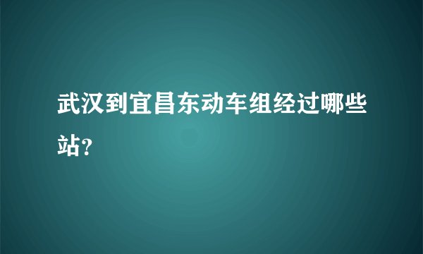 武汉到宜昌东动车组经过哪些站？