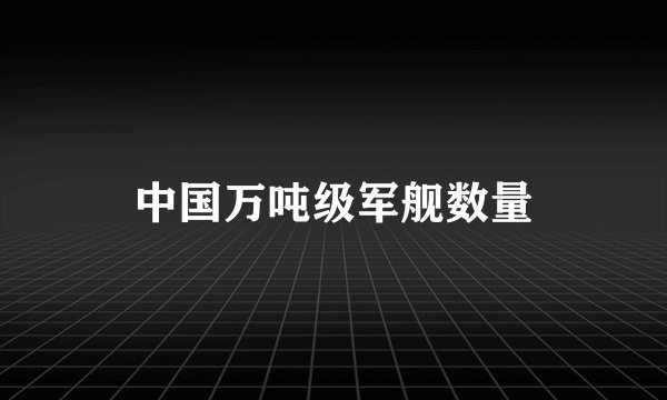 中国万吨级军舰数量
