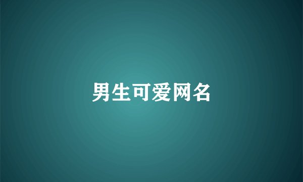 男生可爱网名