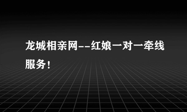 龙城相亲网--红娘一对一牵线服务！