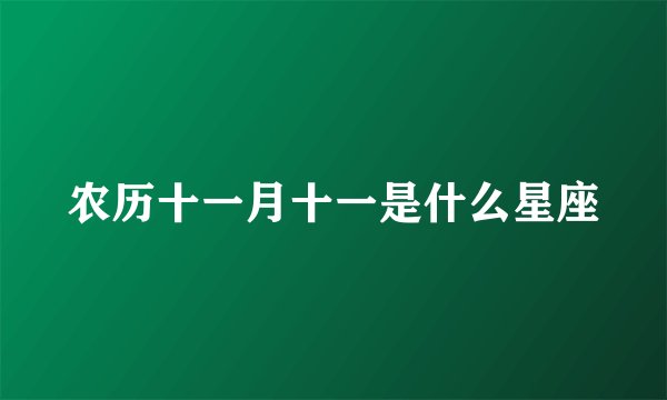 农历十一月十一是什么星座
