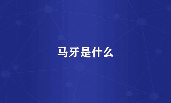 马牙是什么