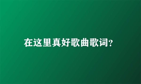 在这里真好歌曲歌词？