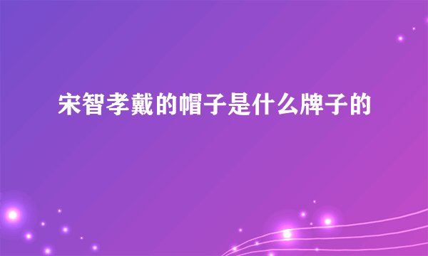 宋智孝戴的帽子是什么牌子的