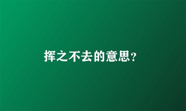 挥之不去的意思？